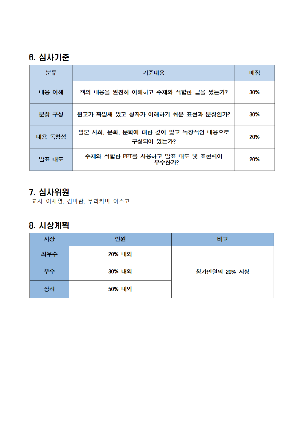 2022. 일본 독서 발표회 추진 계획002